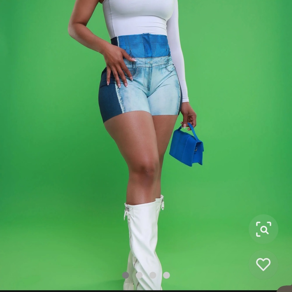 Last Week Denim Print Shorts - Blue